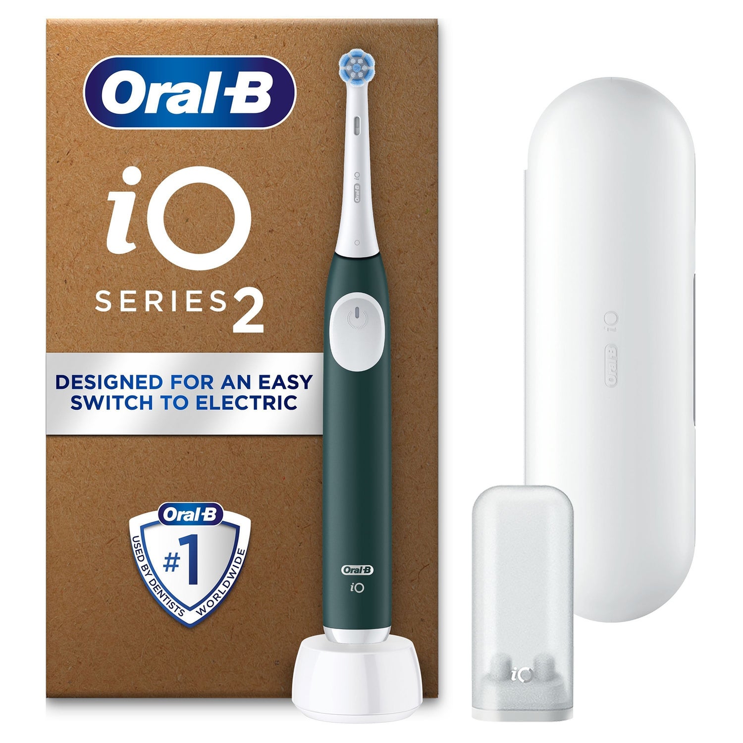 Oral-B iO2 Forest Green Electric Toothbrush with Travel Case