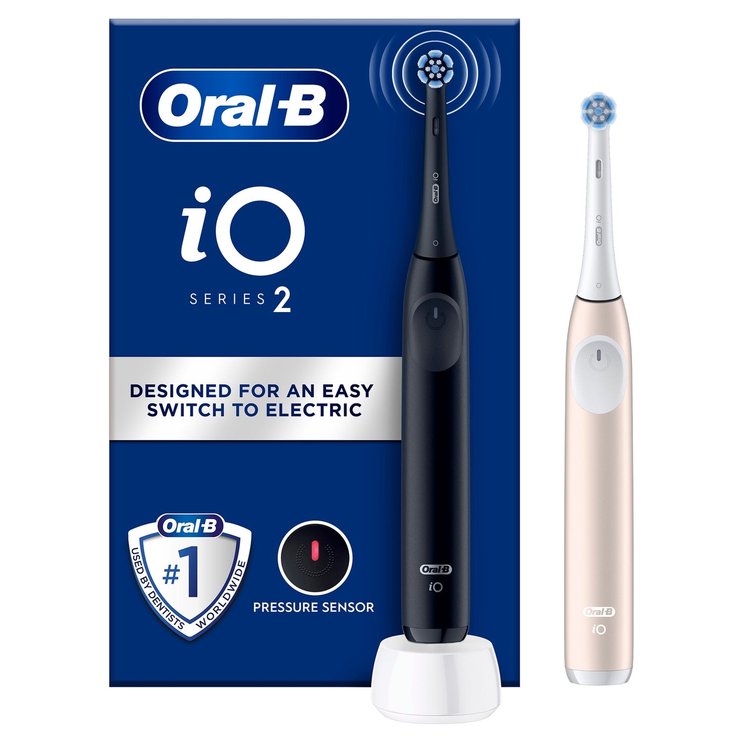Oral-B iO2 Night Black & Calm Pink Electric Toothbrush Duo