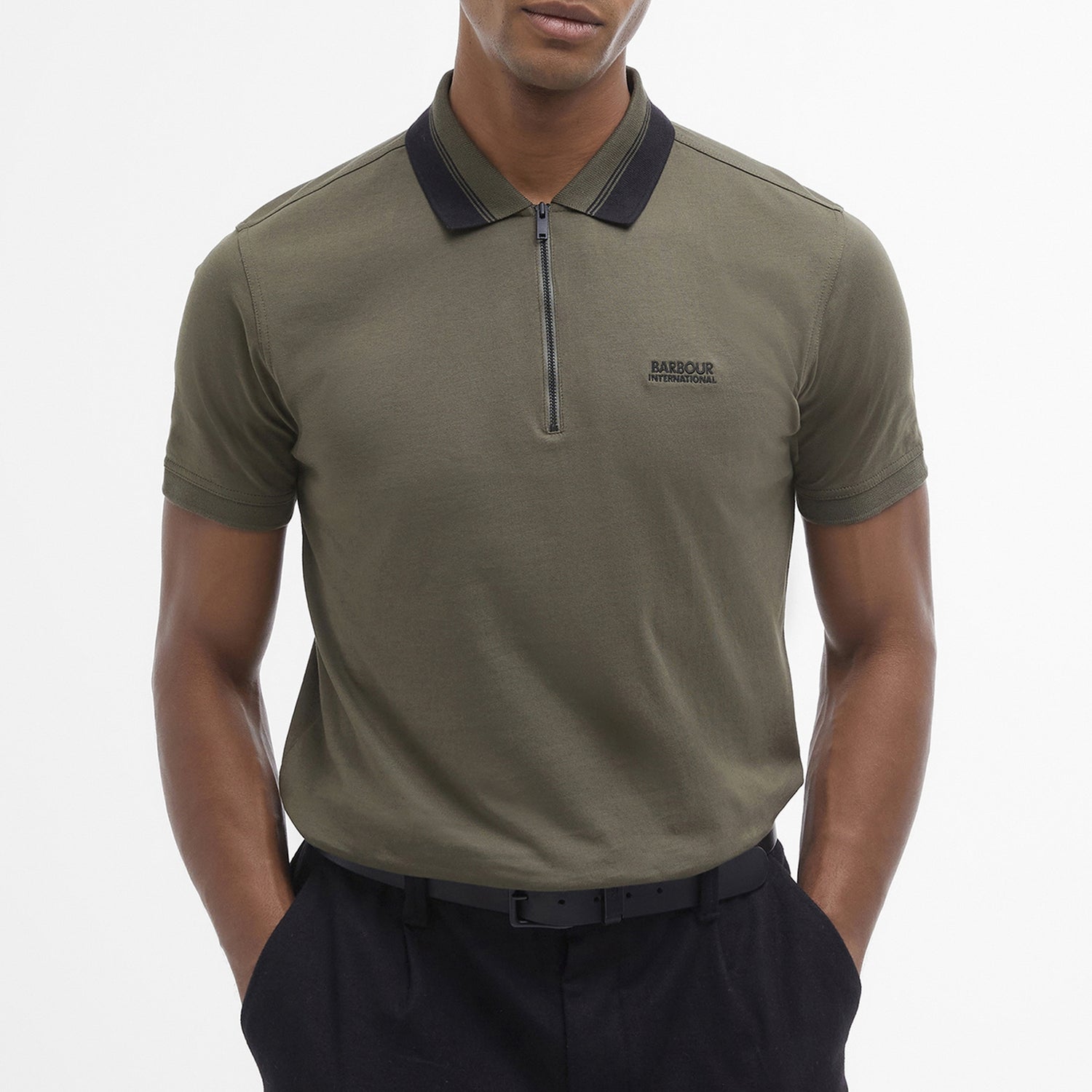 Barbour International Orton Tipped Cotton-Jersey Polo Shirt - S