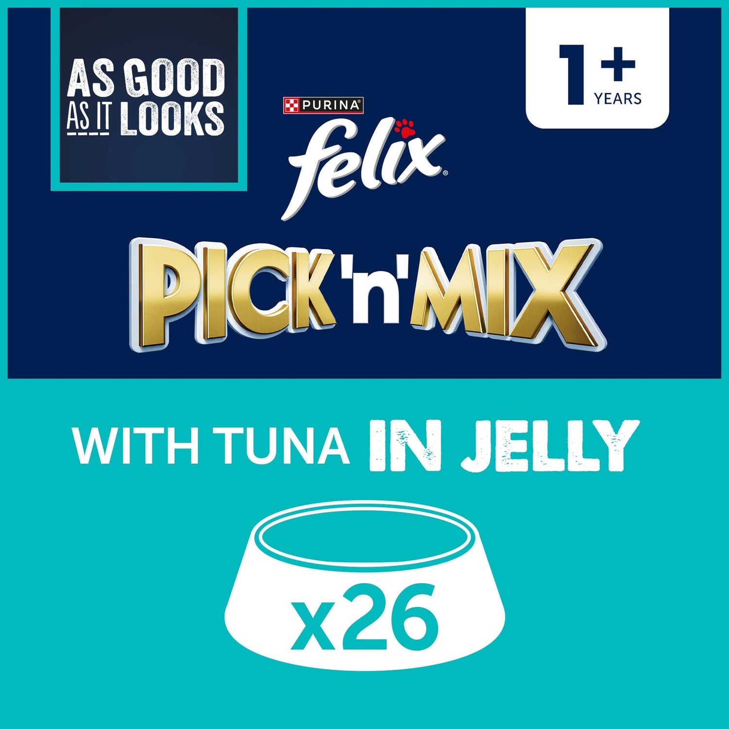 Felix As Good As It Looks Adult Wet Cat Food with Tuna in Jelly 26x85g