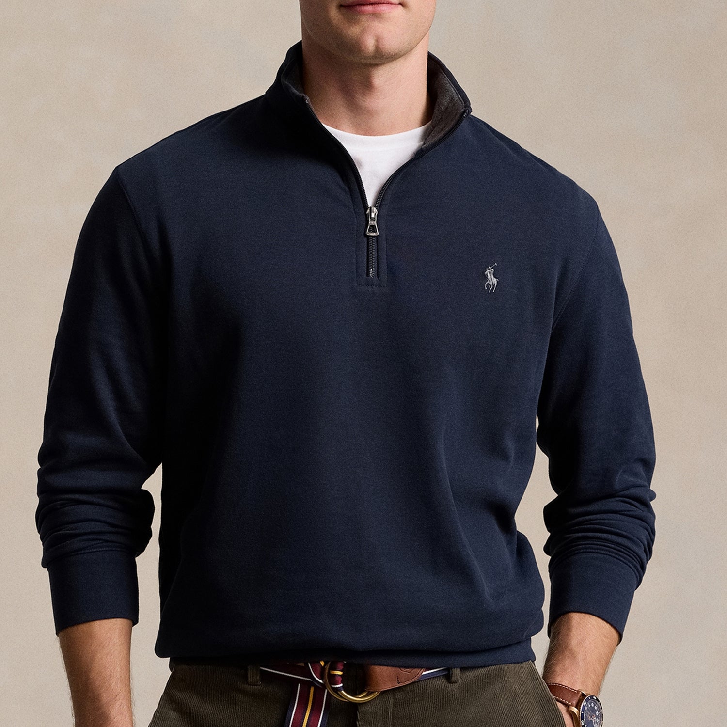 Polo Ralph Lauren Cotton-Jersey Half-Zip Jumper - S