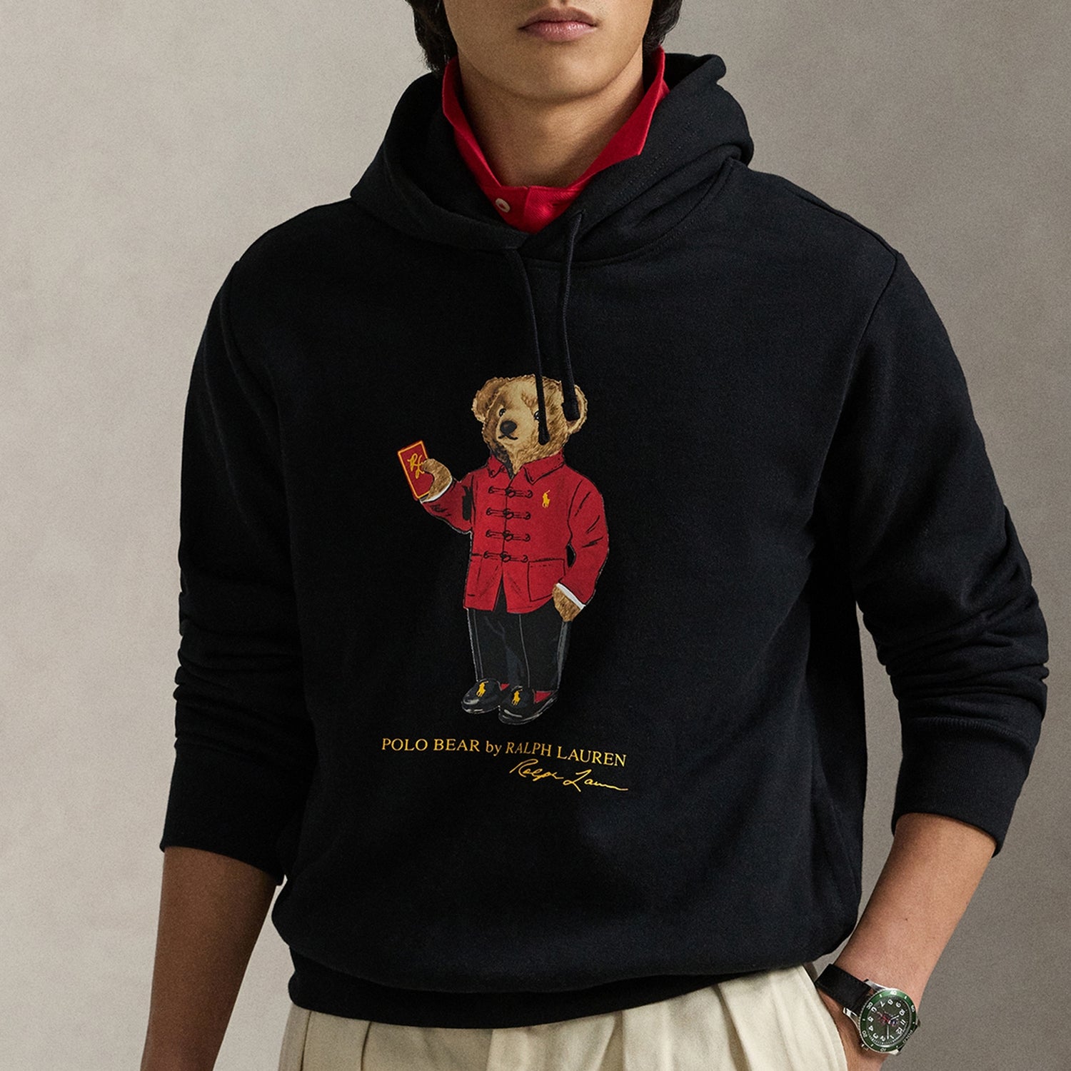 Polo Ralph Lauren Cotton-Jersey Bear Hoodie - S