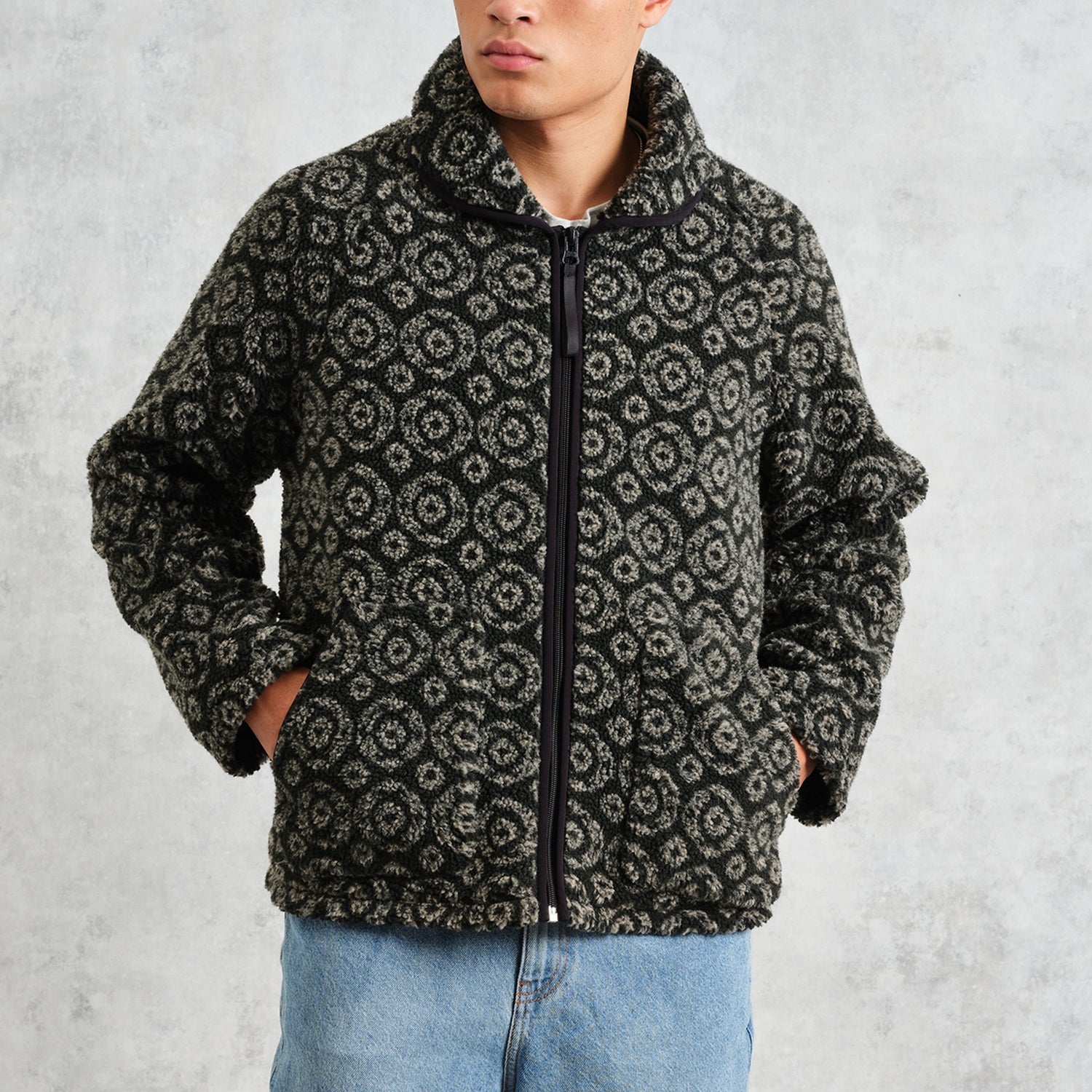 Wax London Tate Jacquard Fleece Jacket - M