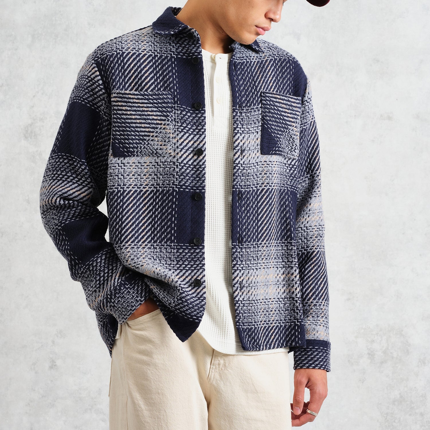 Wax London Whiting Checked Cotton-Blend Overshirt - S