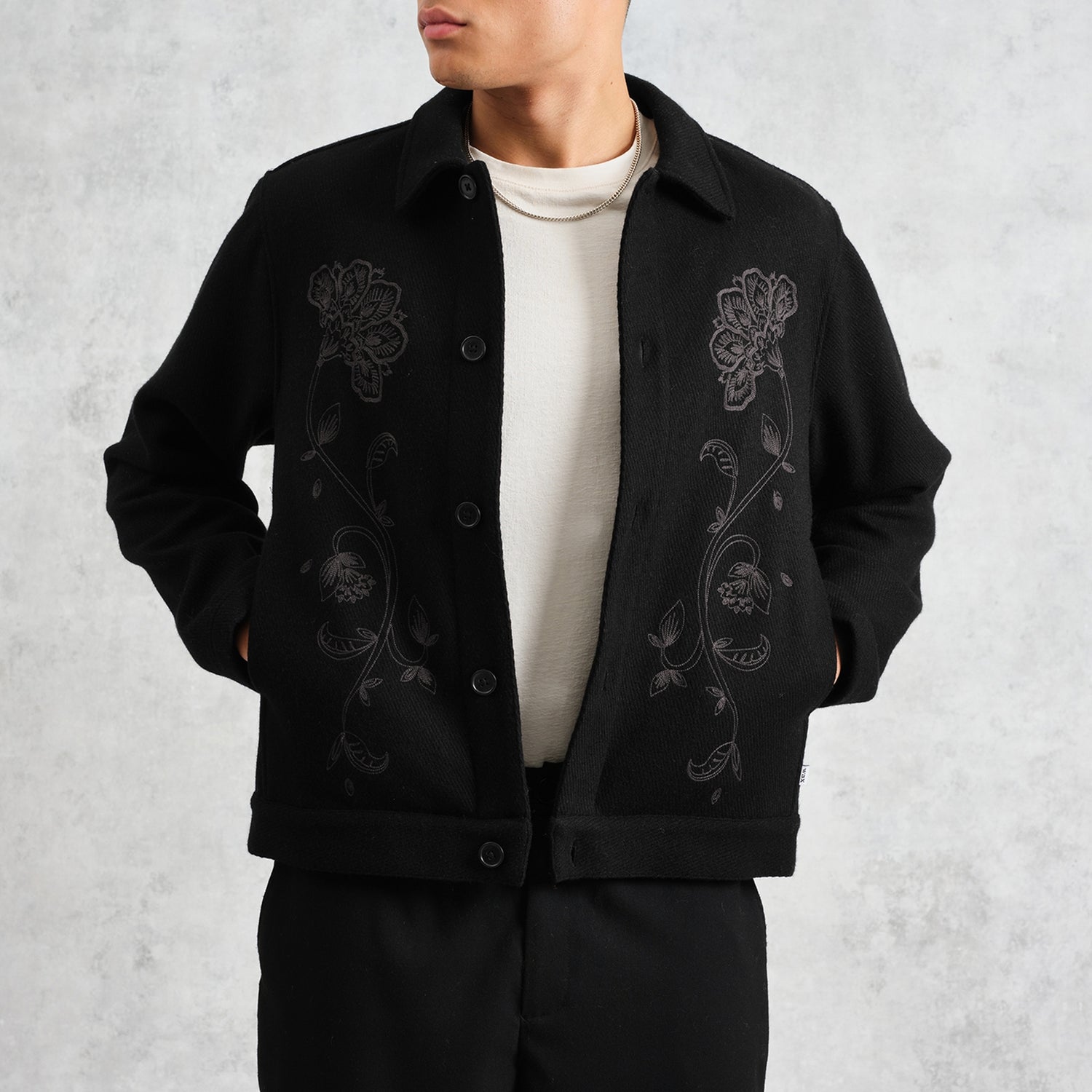 Wax London Elm Floral Wool-Blend Twill Jacket - M
