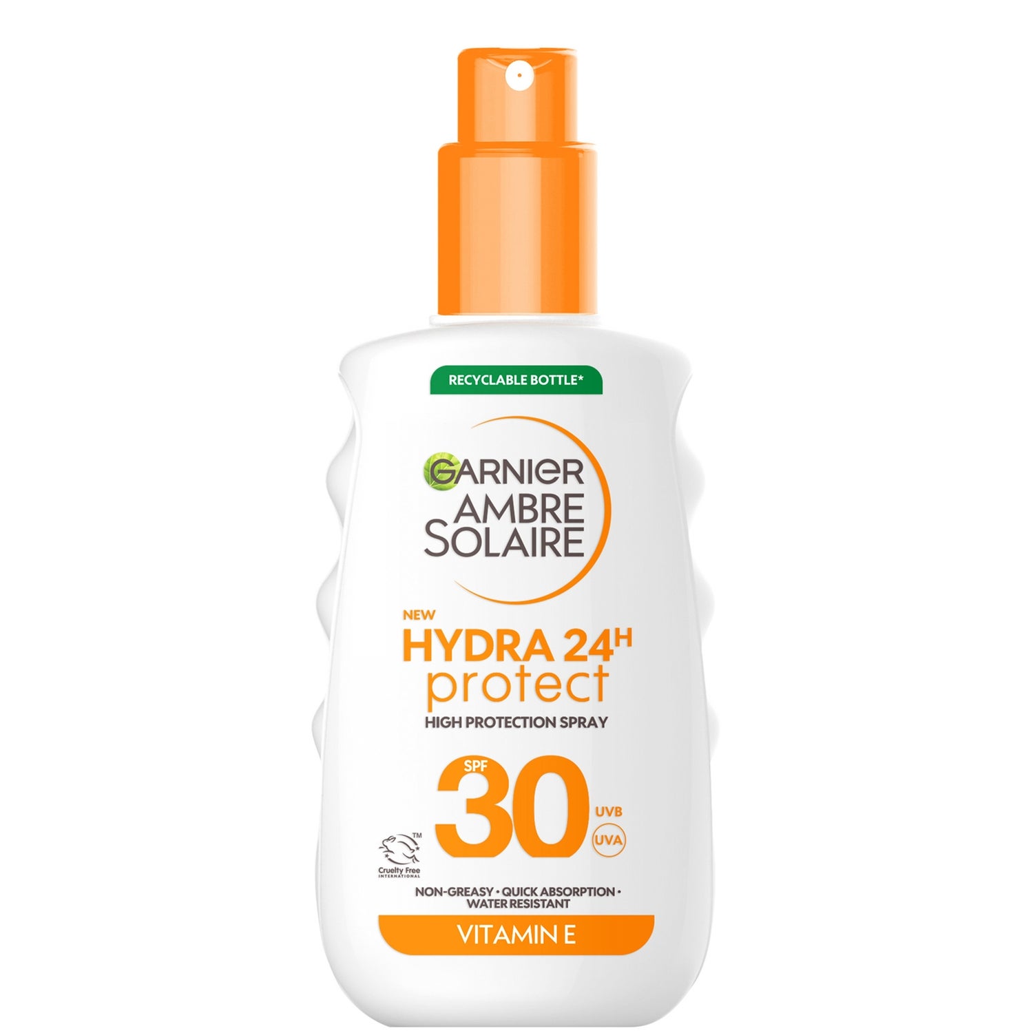 Garnier Ambre Solaire SPF 30 Hydra 24 Hour Protect Hydrating Sun Cream Spray With Vitamin E, 175ml
