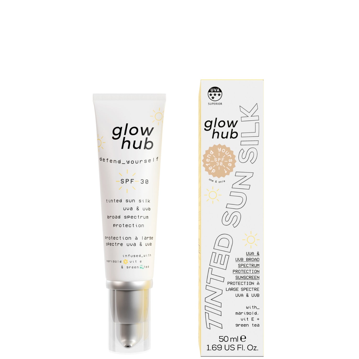 Glow Hub Tinted Sun Silk SPF 30 50ml (Various Shades)