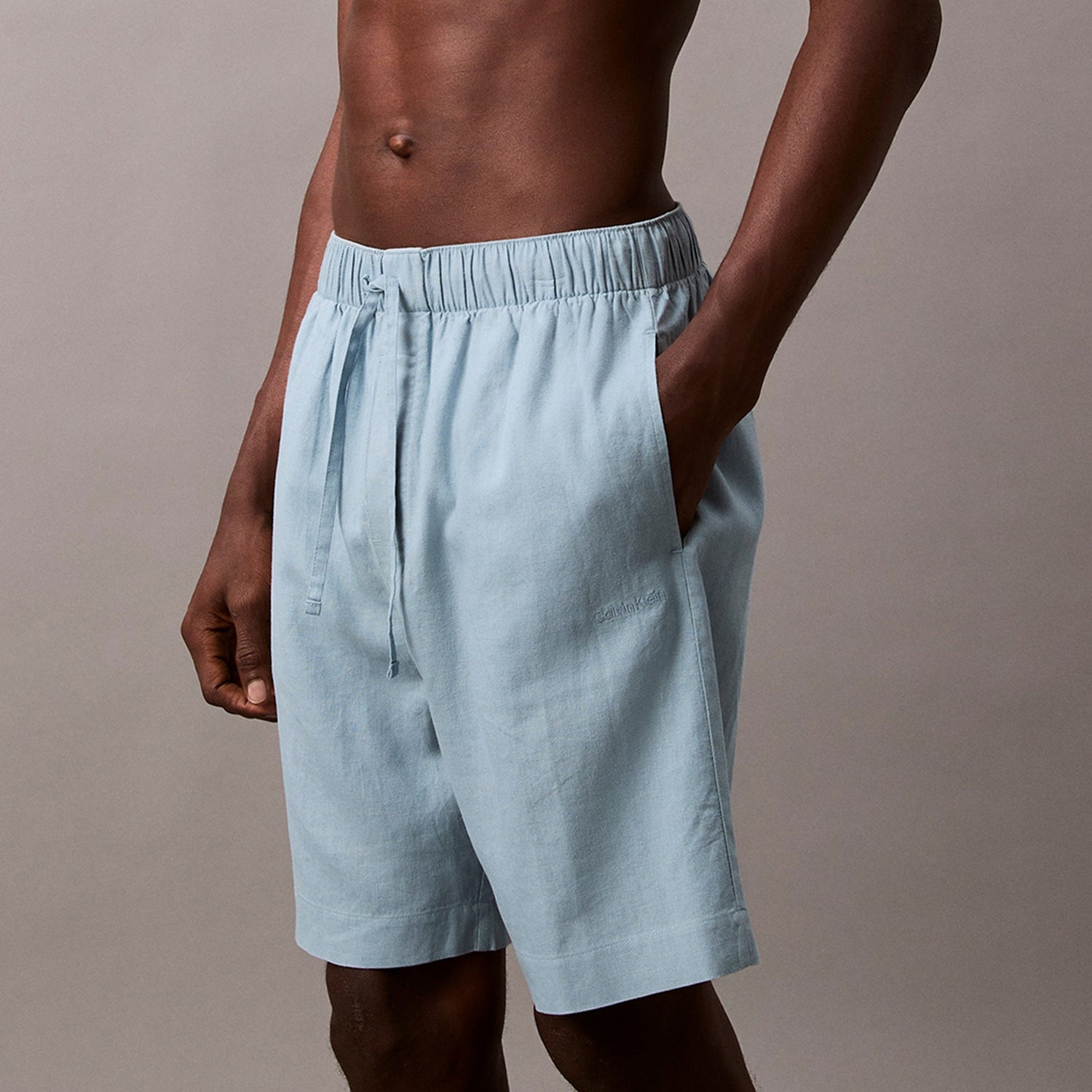 Calvin Klein Linen-Blend Sleep Shorts - XL