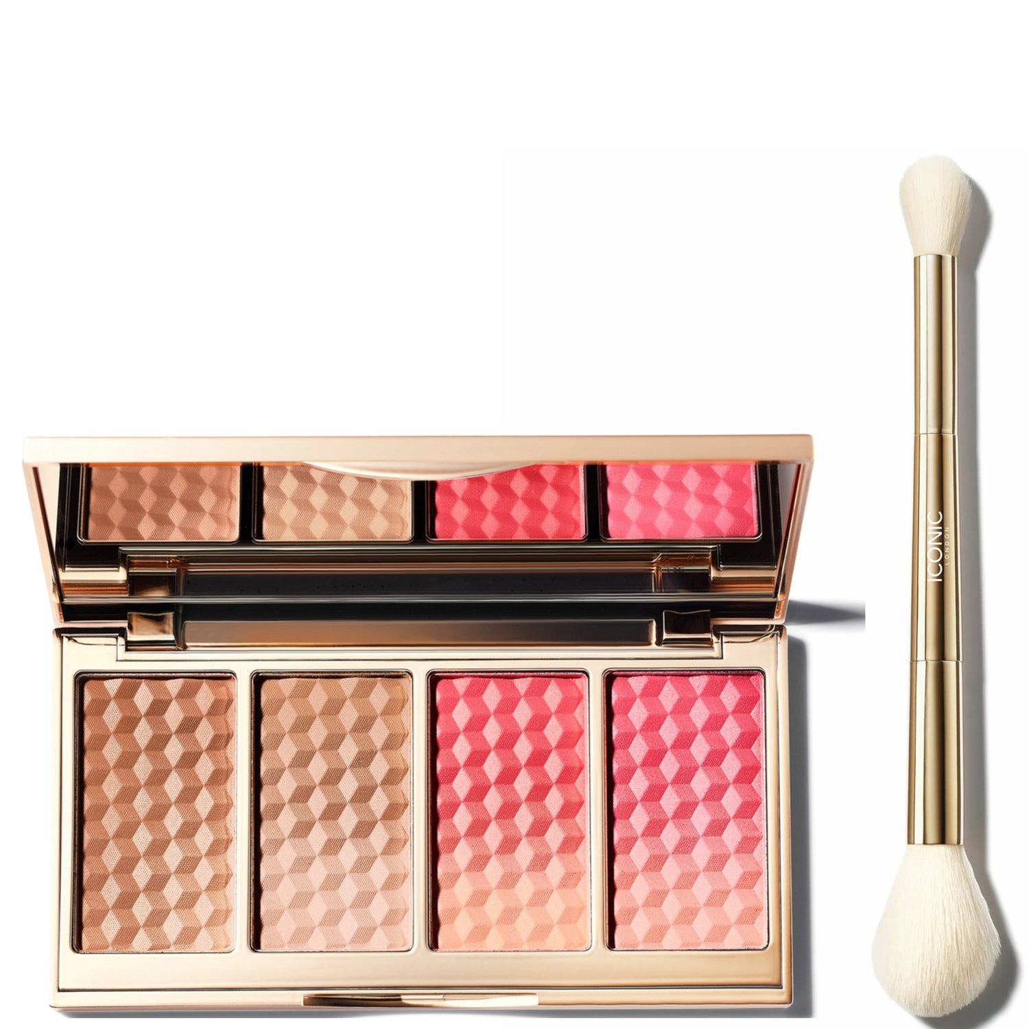 ICONIC London Get Cheeky Face Powder Palette with Highlight and Blush Duo Brush