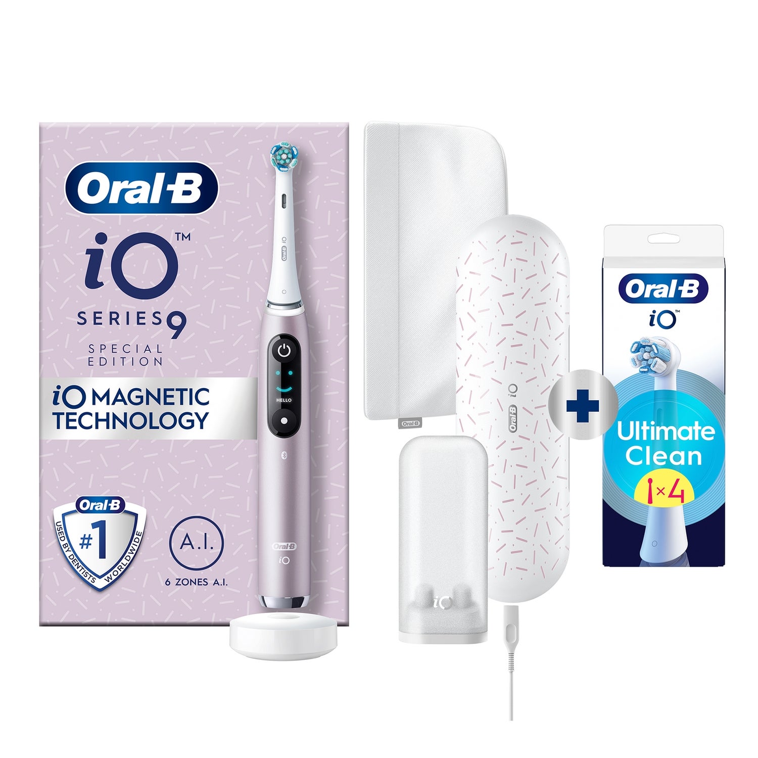 Oral-B iO 9 Special Edition Elektrische Tandenborstel Roze + 4 Opzetborstels
