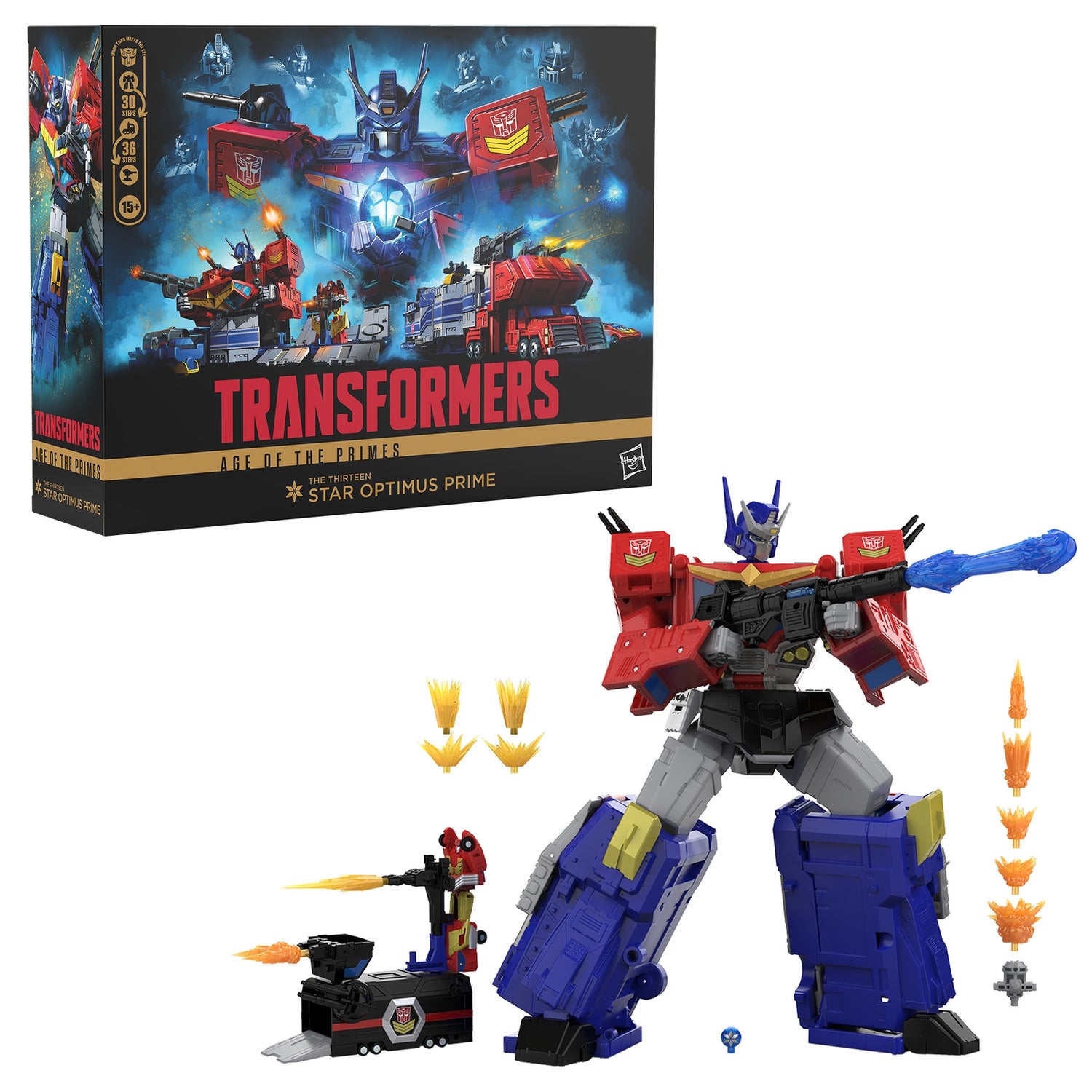 Hasbro Transformers Age of the Primes The Thirteen Star Optimus Prime 15” Action Figure, 8+