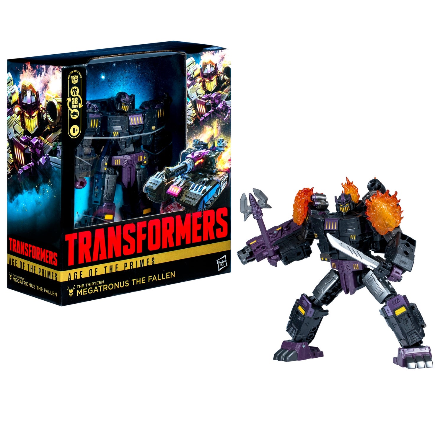 Hasbro Transformers Age of the Primes Leader Class The Thirteen Megatronus the Fallen 7.5” Action Figure, 8+