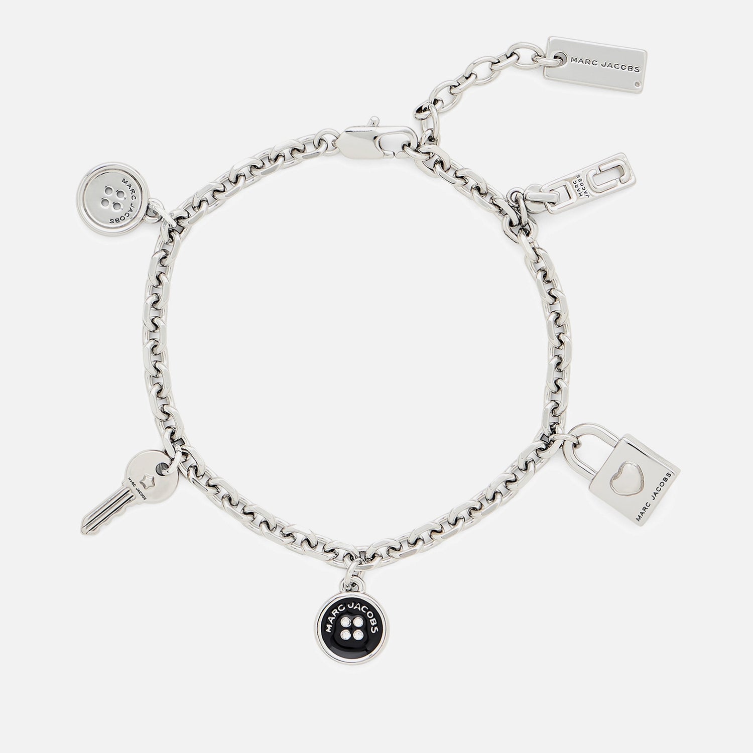 Marc Jacobs Button Charm Silver-Plated Bracelet
