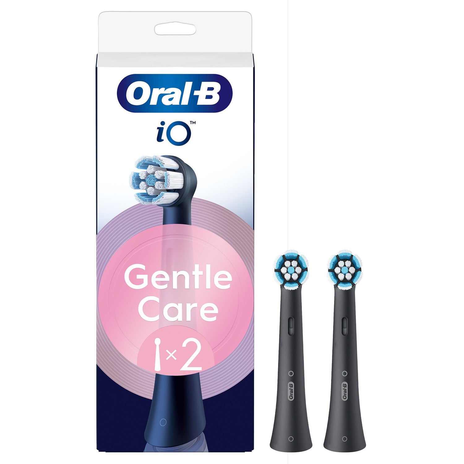 Oral-B iO Series Gentle Care Zwart, Originele opzetborstels, voor gevoelig tandvlees, 2