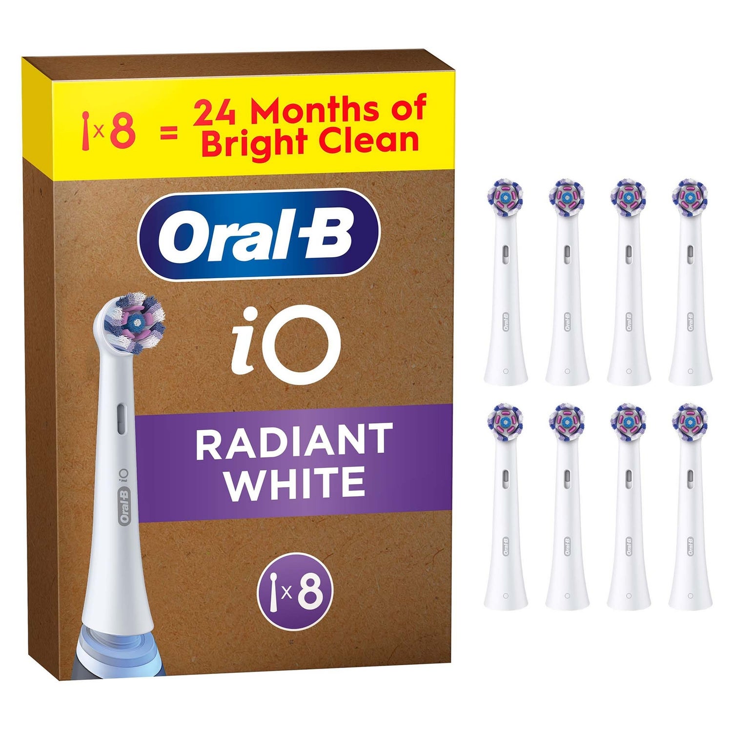 Oral-B iO Series Radiant Brush Heads White, 8 Pieces
