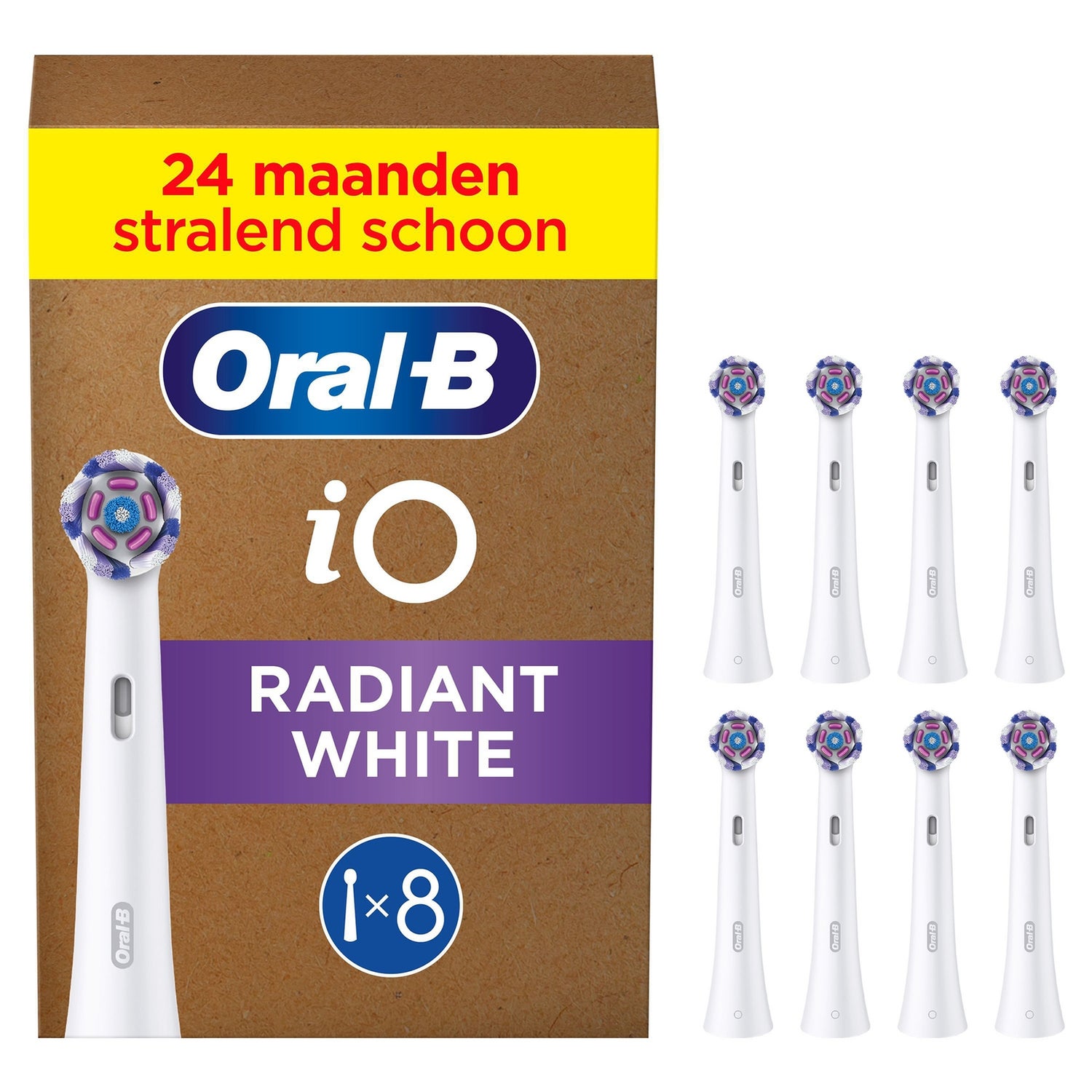 Oral-B iO Series Radiant White Opzetborstels Wit, 8 Stuks