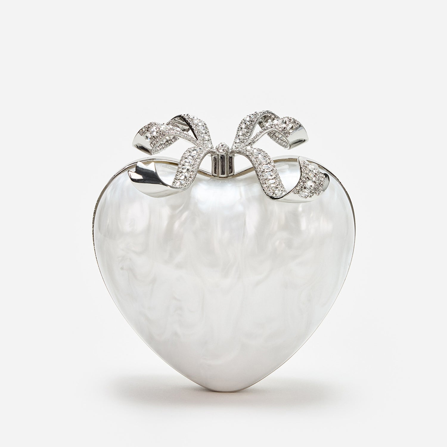 Self-Portrait Pearlescent Acrylic Heart Clutch