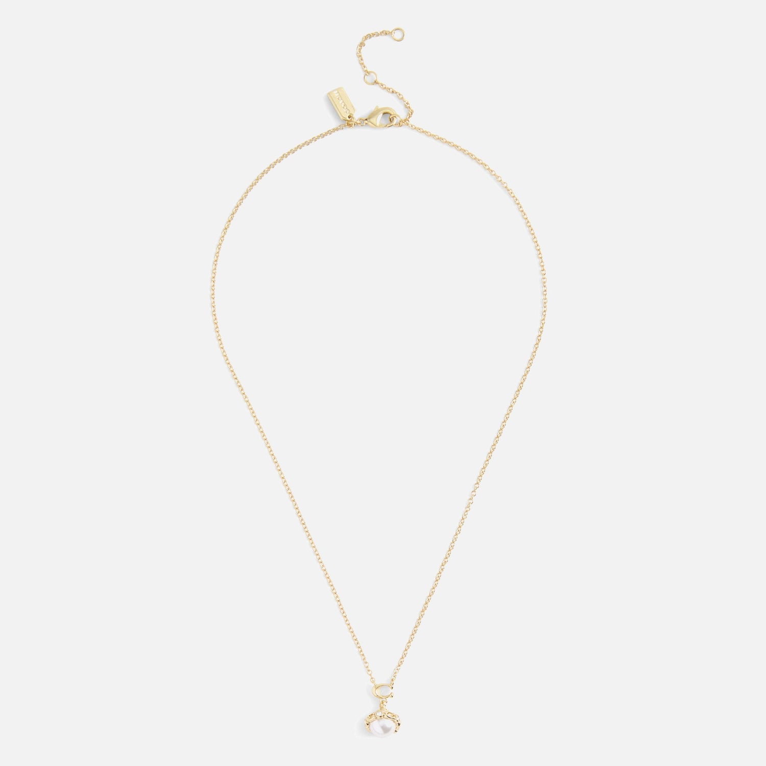 Coach Pearl Orb Short Gold-Tone Pendant Necklace