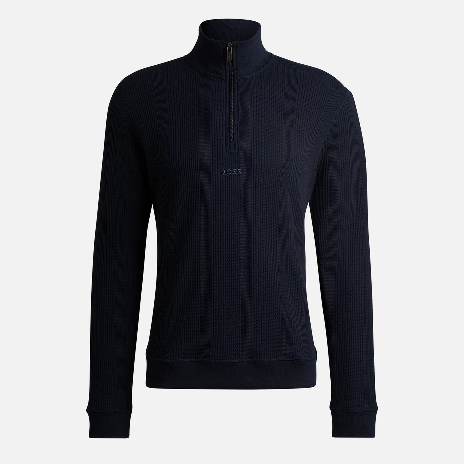 BOSS Bodywear Lounge Waffle-Knit Quarter-Zip Jumper - S