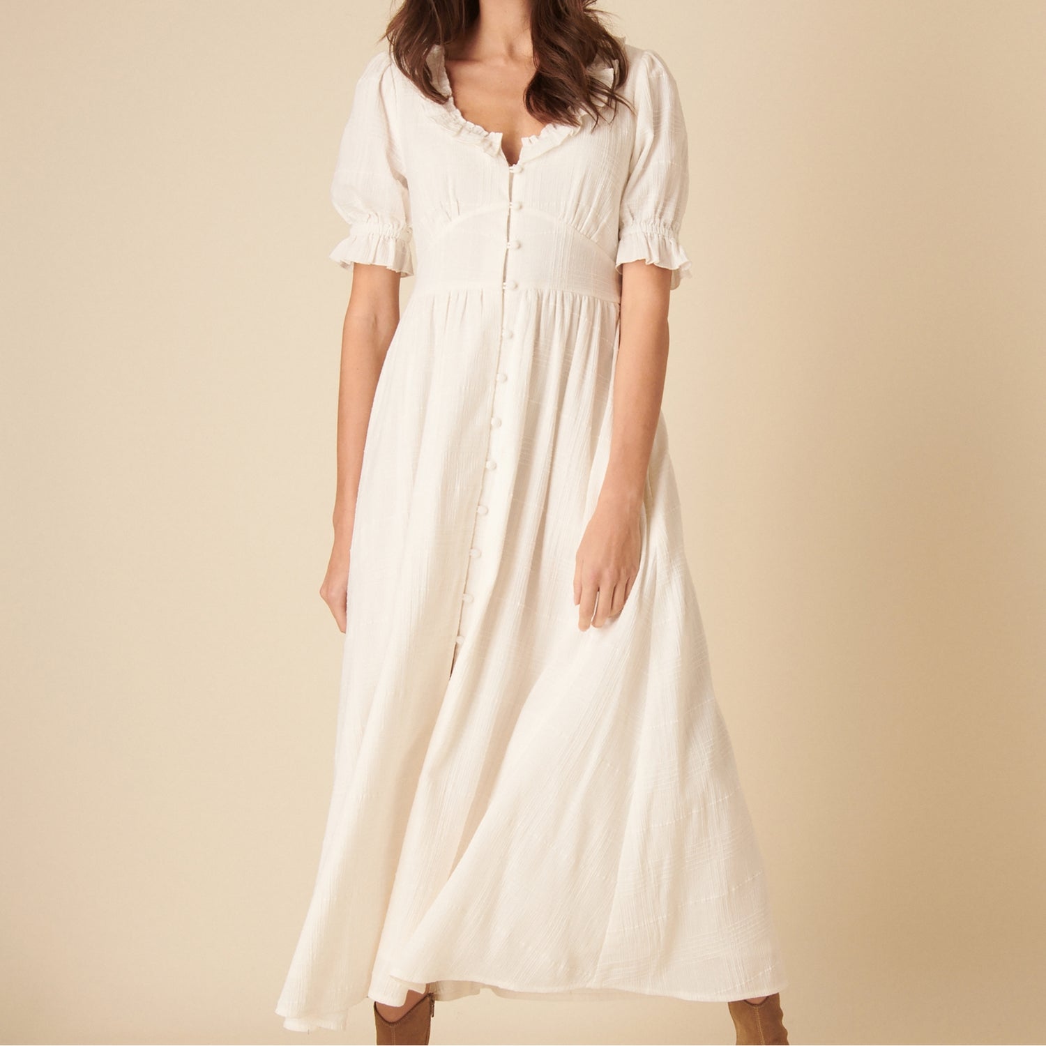 Nobody's Child Flossie Plain Cotton-Seersucker Dress - UK 6