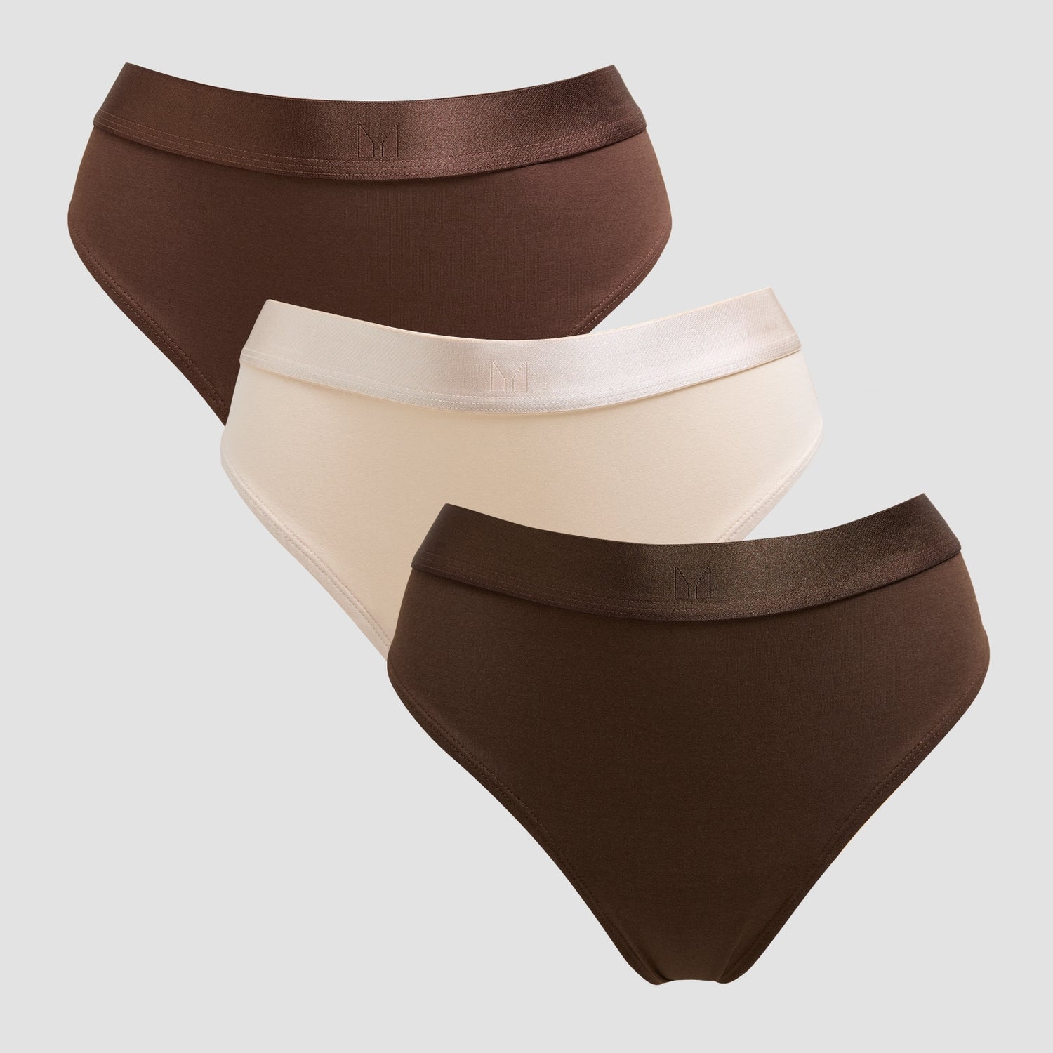 MP Women's Mid Rise Thong (3 Pack) - Deep Chocolate/Brown/Warm Cream - XS