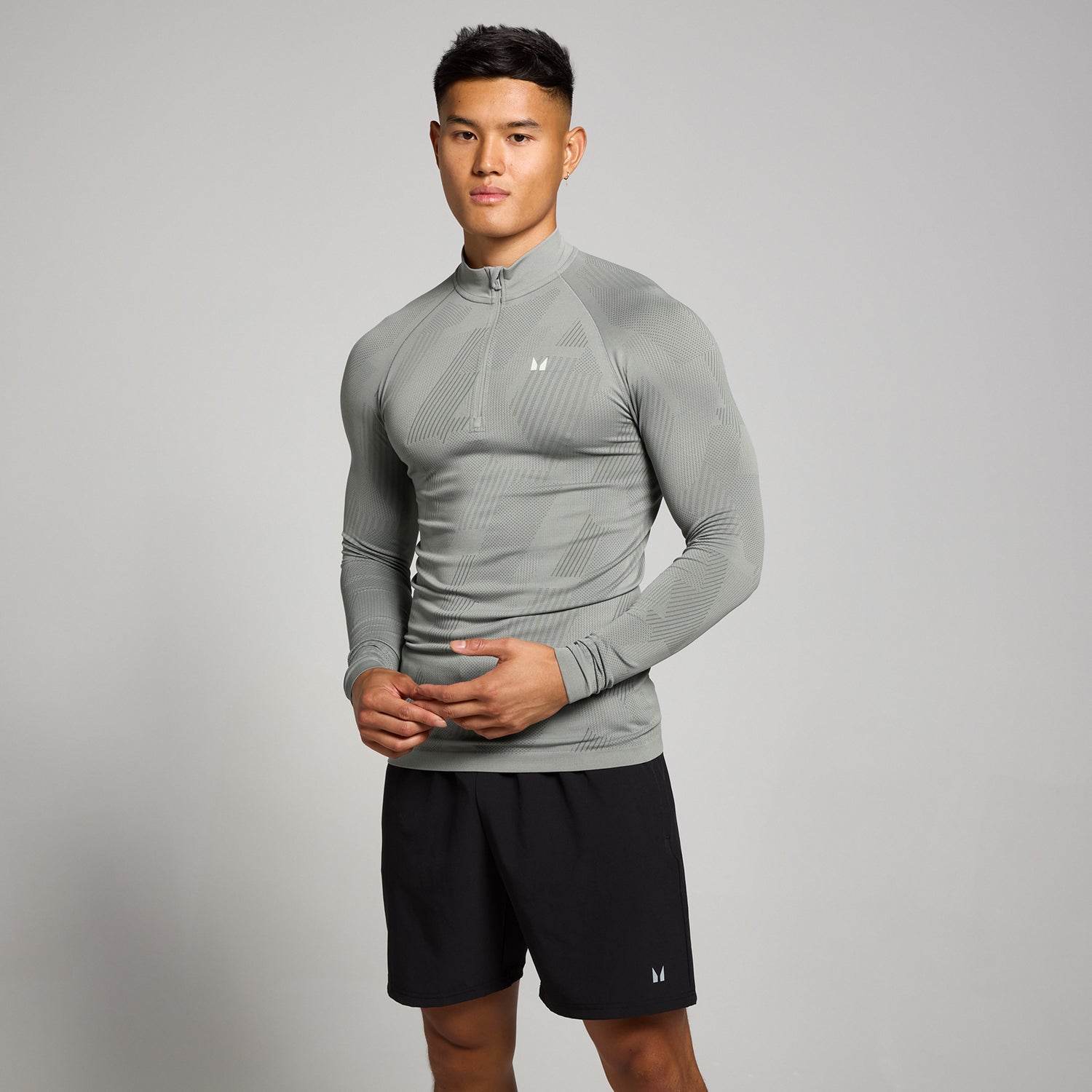 MP Men's Tempo Pillar Graphic Seamless 1/4 Zip - Storm - XS