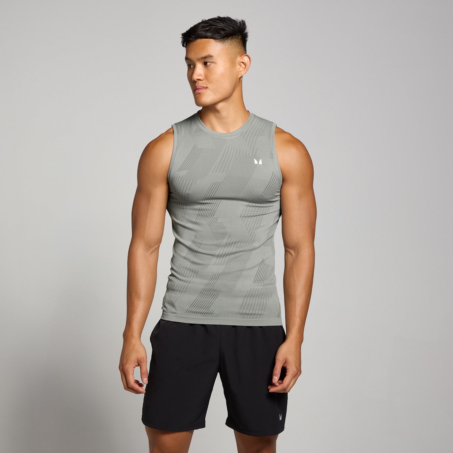 MP Men's Tempo Pillar Graphic Seamless Tank - Storm - S