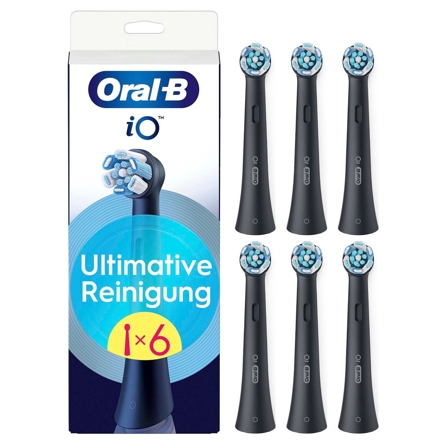Oral-B iO Ultimative Reinigung, Original Aufsteckbürsten, Schwarz, 6 Stück