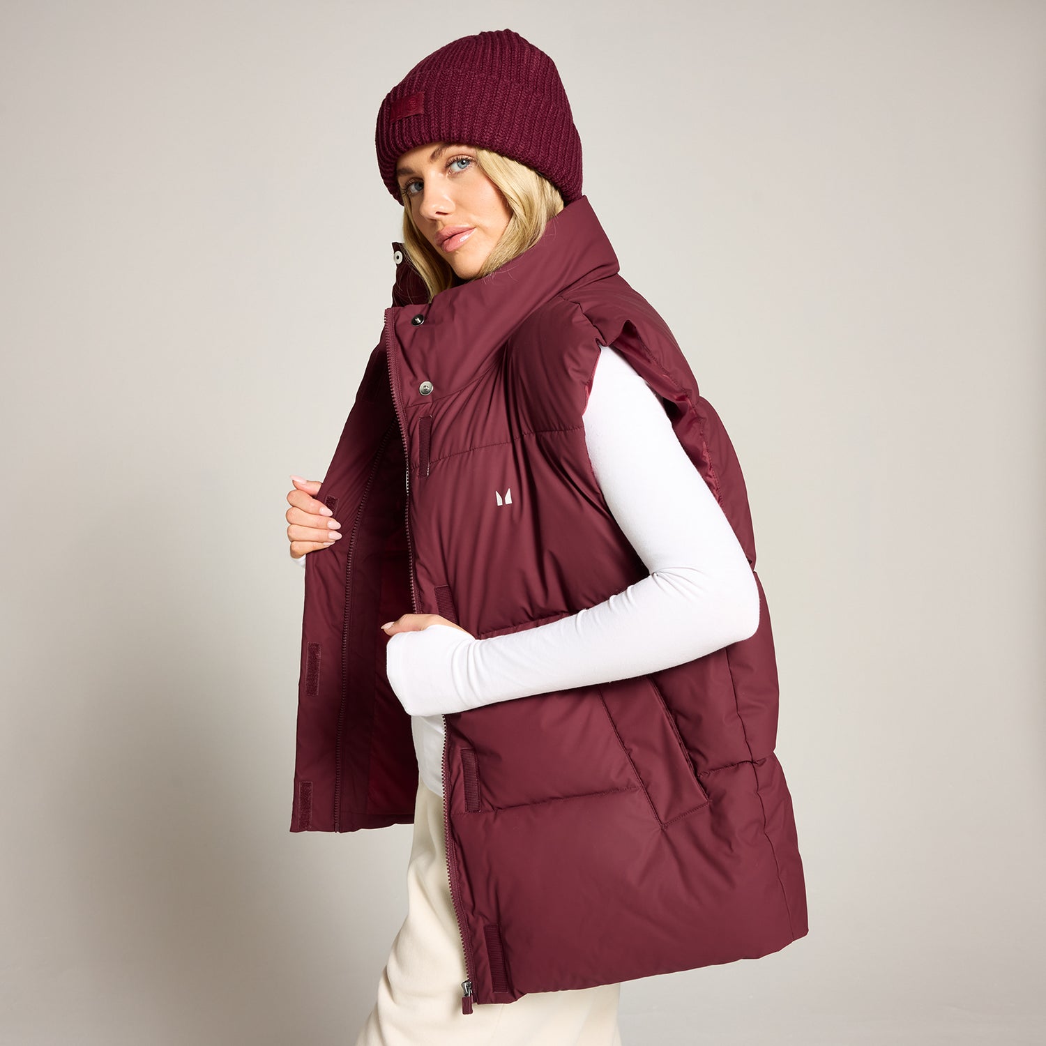 MP X Tatiana Puffer Gilet - Burgundy
