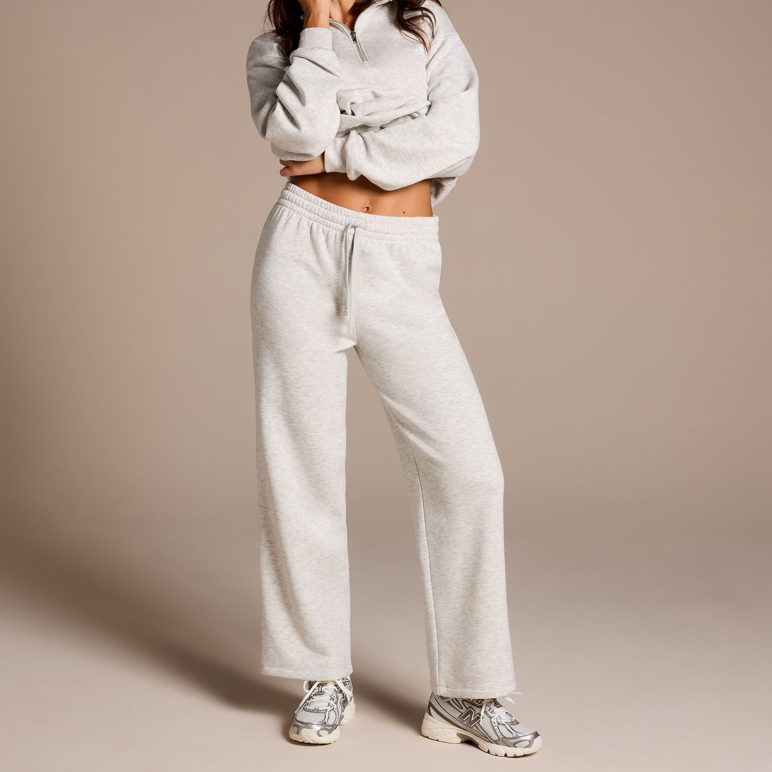 MP X Aleksandra Straight Leg Joggers - Light Grey Marl