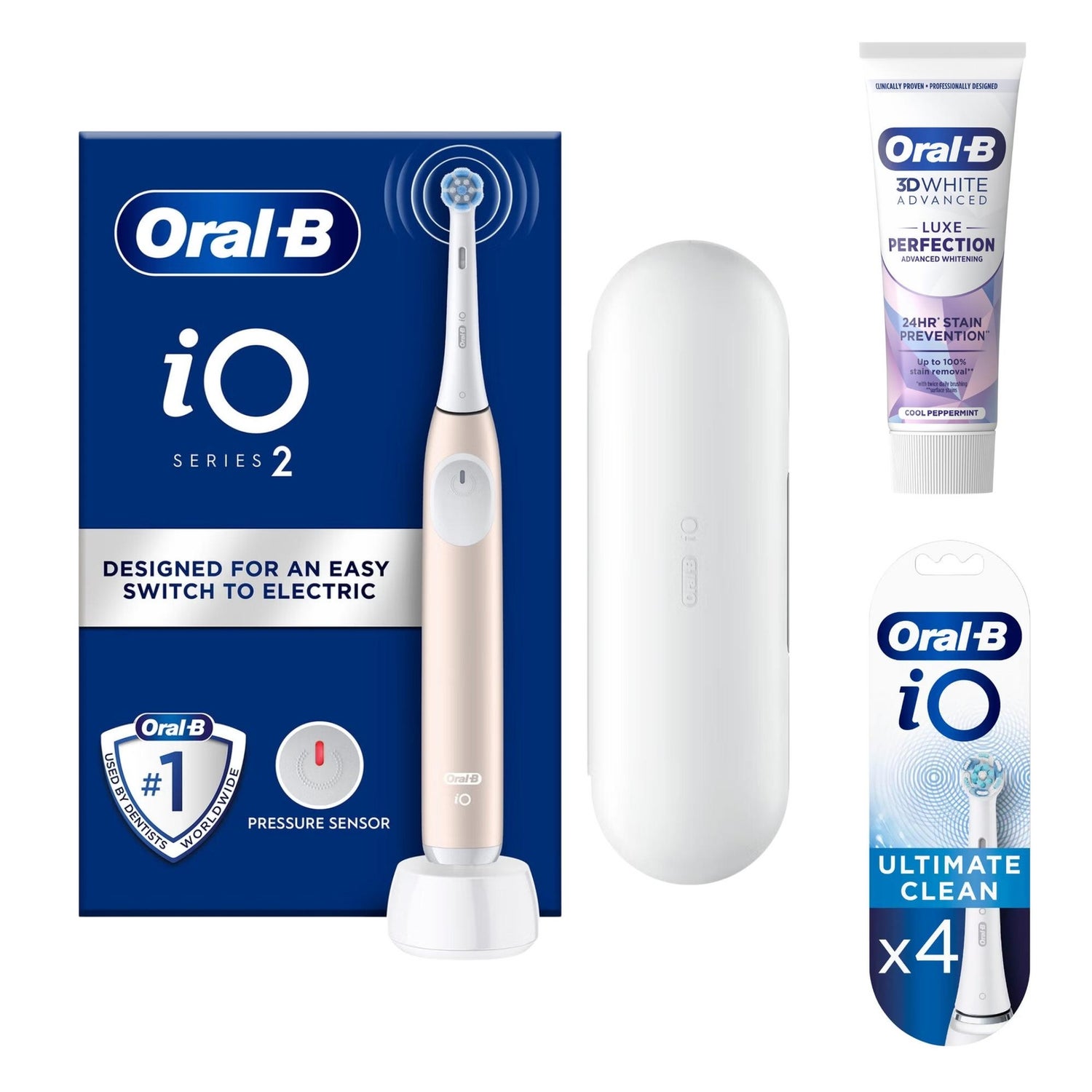 Oral-B iO2 Pink Electric Toothbrush + Travel Case