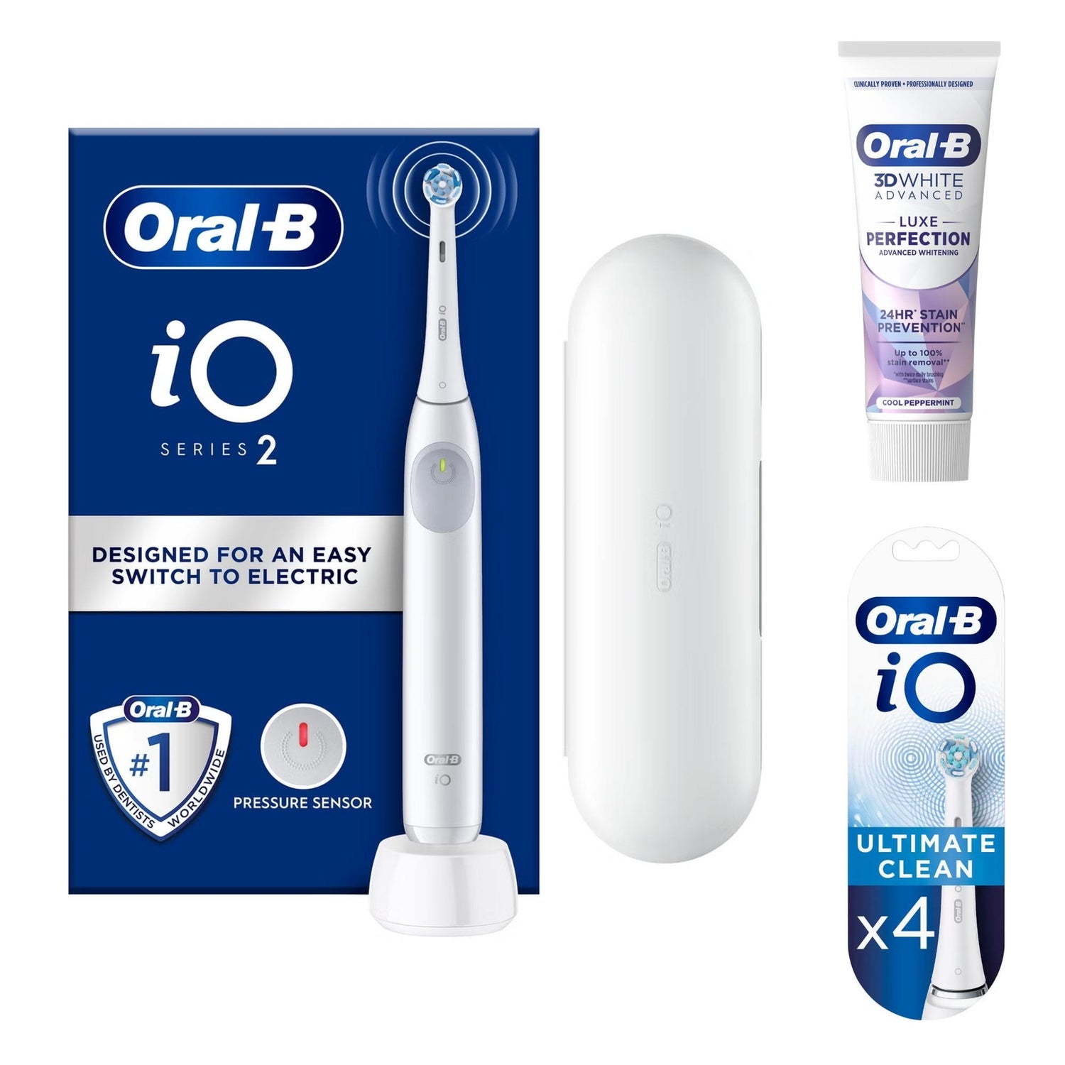 Oral-B iO2 White Electric Toothbrush + Travel Case
