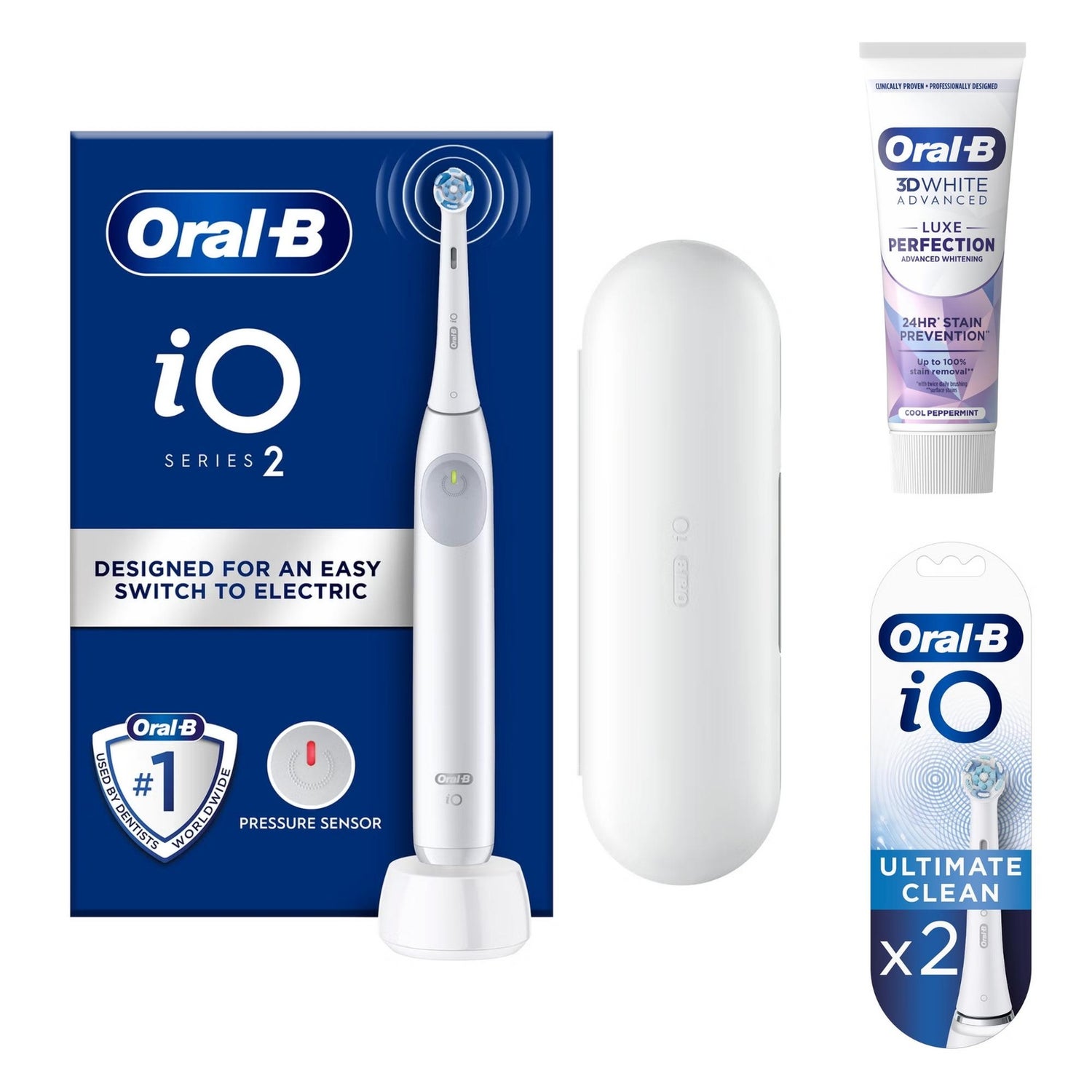 Oral-B iO2 White Electric Toothbrush + Travel Case
