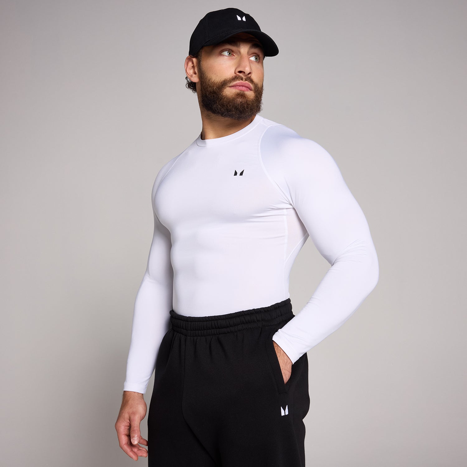 MP Men's Training Long Sleeve Baselayer - White - XS