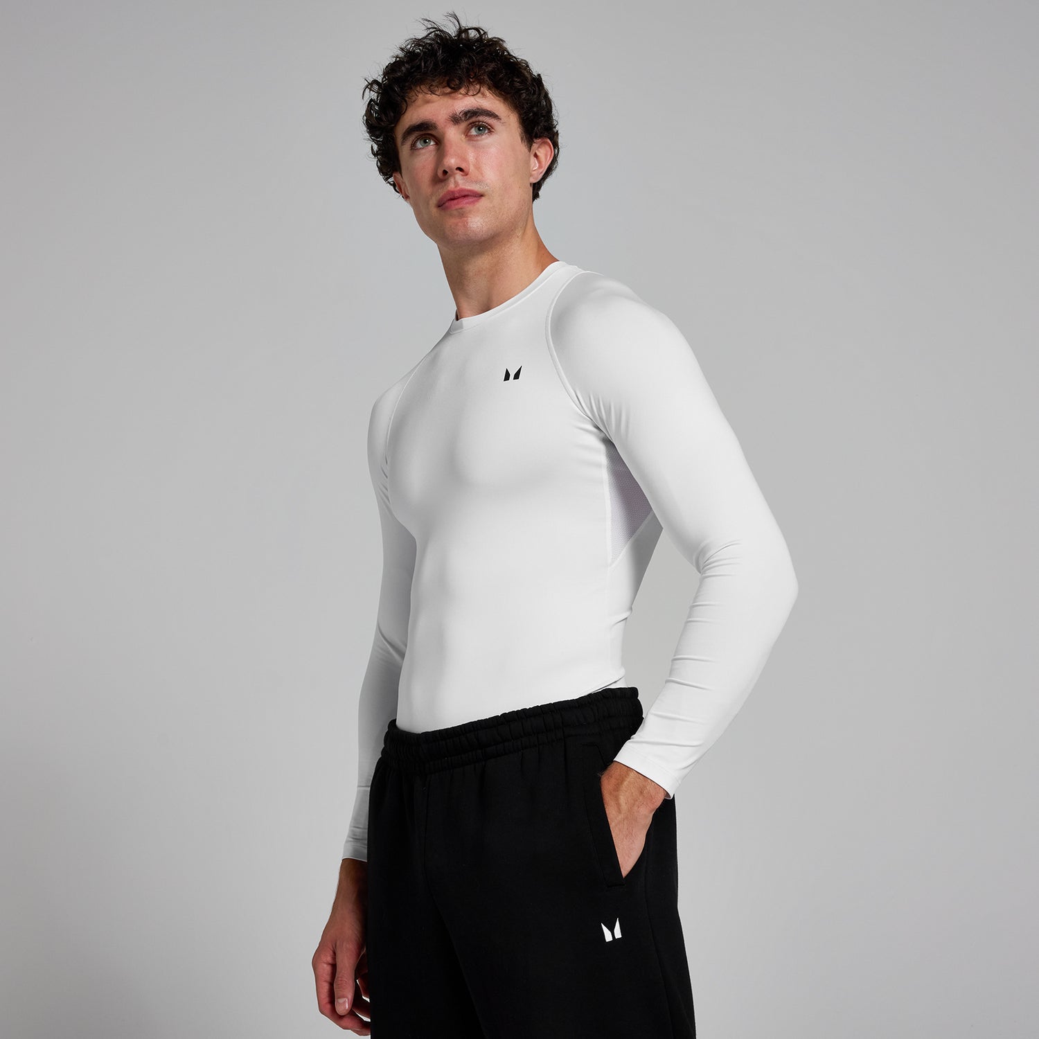MP Men's Training Long Sleeve Baselayer - White - XS