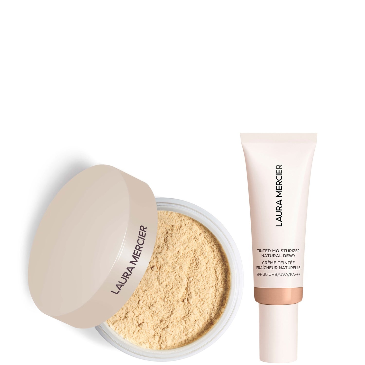 Laura Mercier Mini Translucent Loose Setting Powder Ultra Blur and Tinted Moisturiser Natural Dewy SPF 30 Duo - 3C Fawn?