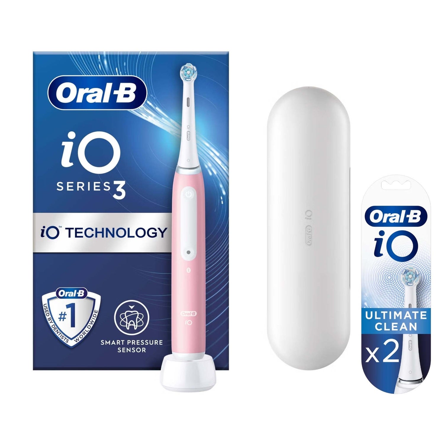 Oral-B iO3 Blush Pink Electric Toothbrush with Travel Case