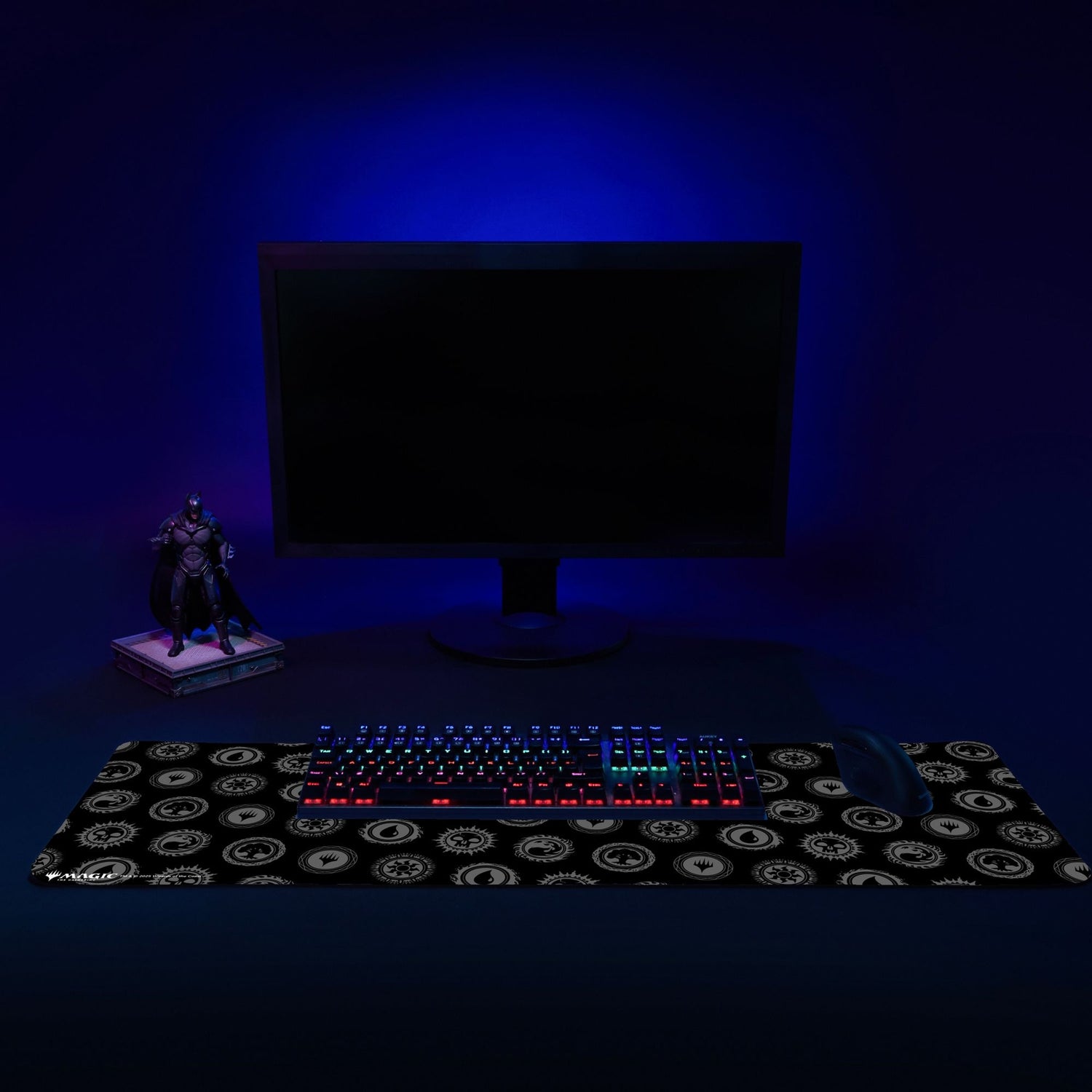 Magic: The Gathering Black And Grey Mana Pattern Gaming Mouse Mat
