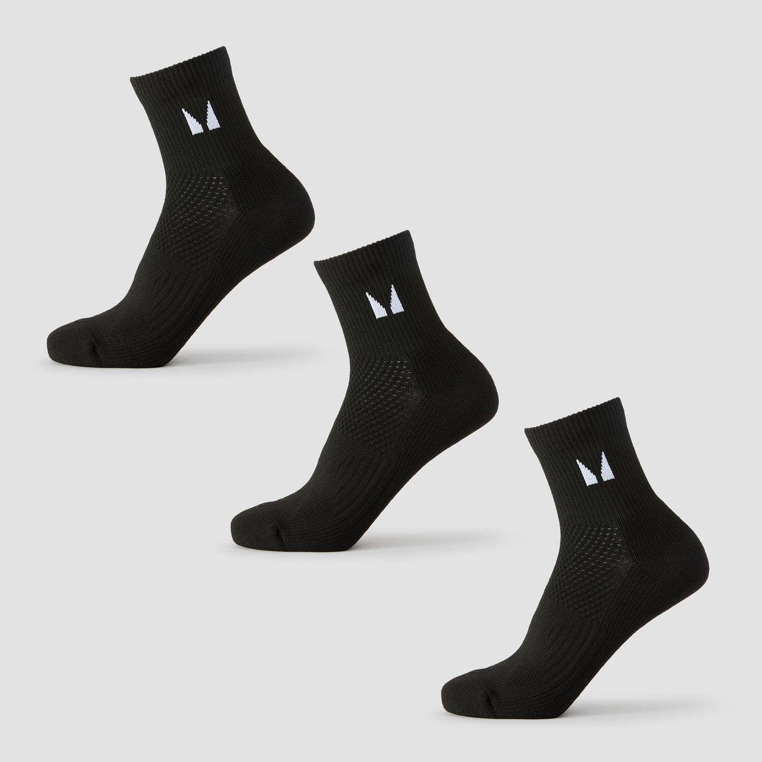 MP Running Ankle Socks (3 pack) - Black - UK 2-5