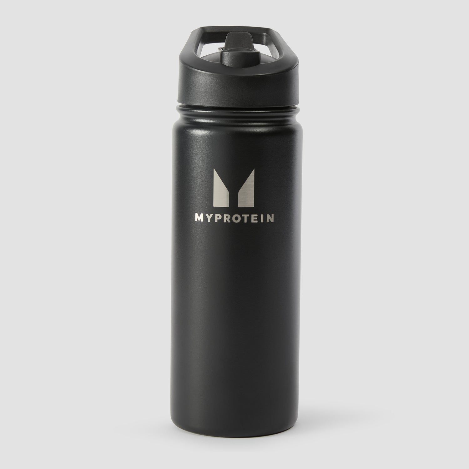Myprotein Recycled Metal Flip Straw Bottle 500ml - Black