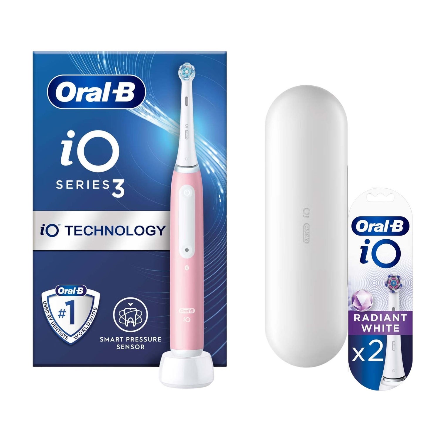 Oral-B iO3 Blush Pink Electric Toothbrush with Travel Case
