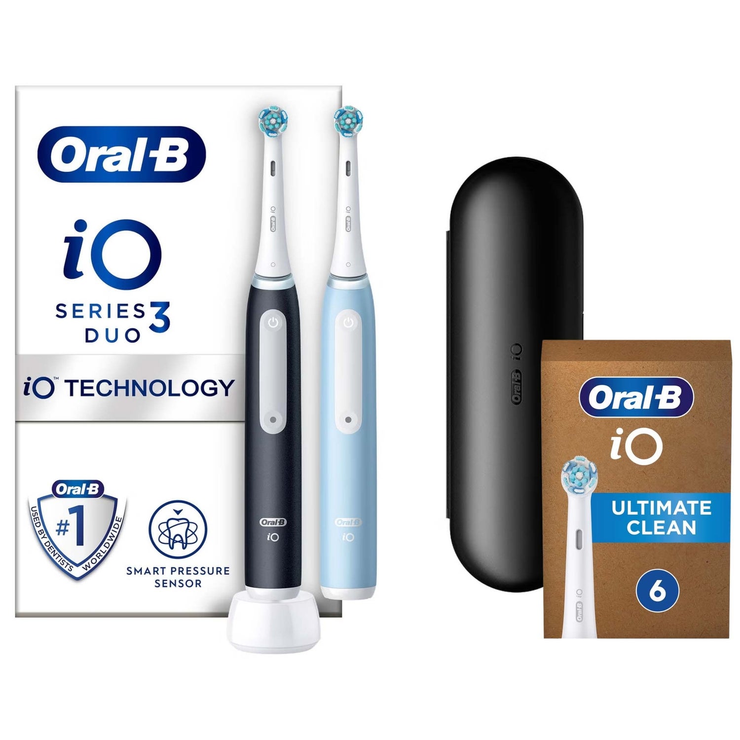 Oral-B iO 3 Black & Blue Electric Toothbrushes