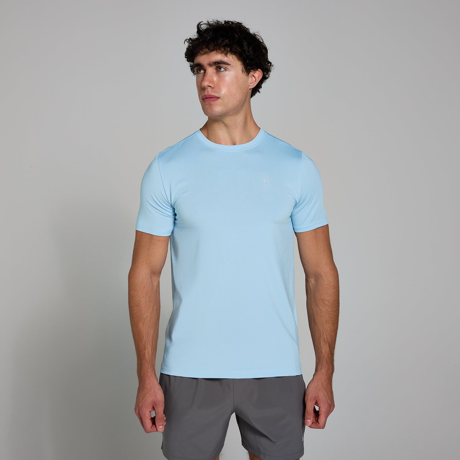 MP Men's Active Gridded T-Shirt - Sky Blue - XS