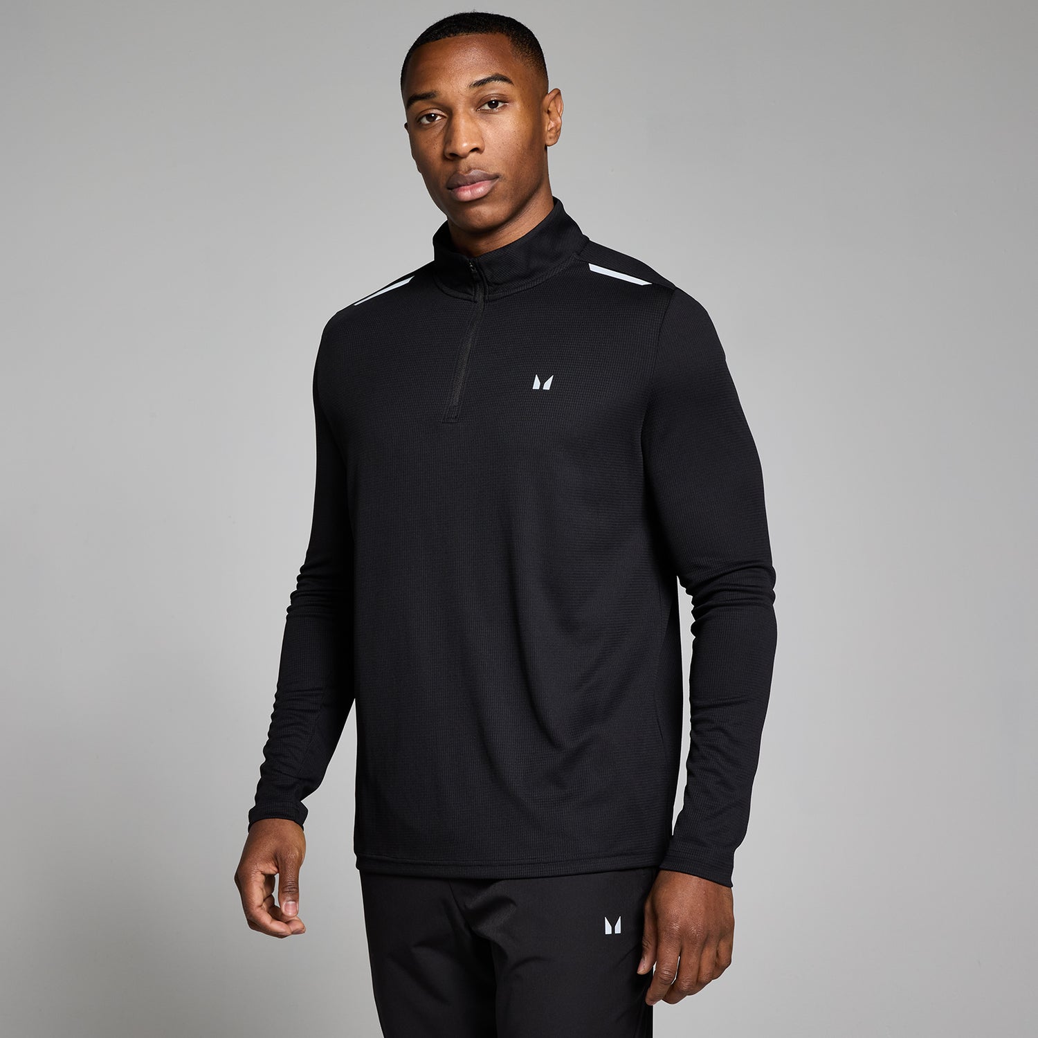 MP Men's Active Gridded 1/4 Zip - Black - XS