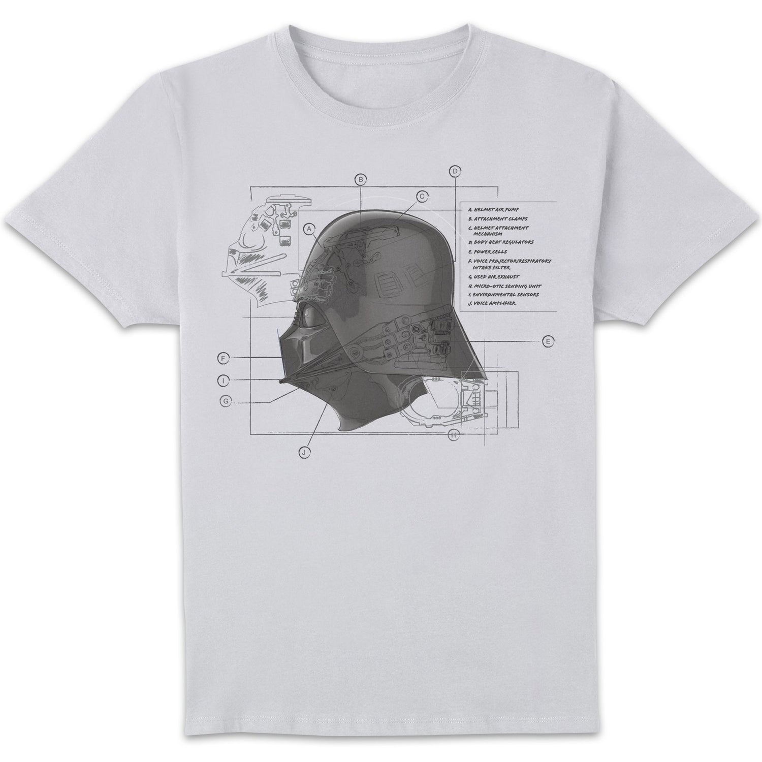 Star Wars Mask Diagram Unisex T-Shirt - White