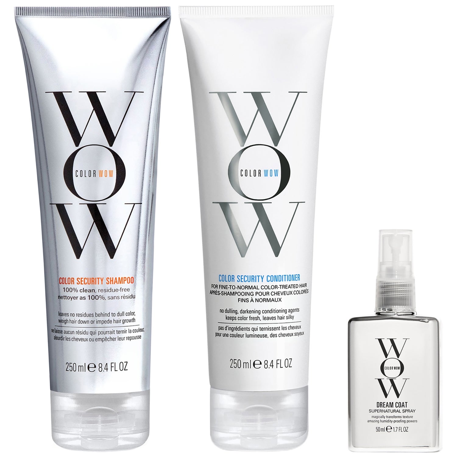Color Wow Dream Clean Fine to Normal and Travel Dream Coat Supernatural Spray Trio
