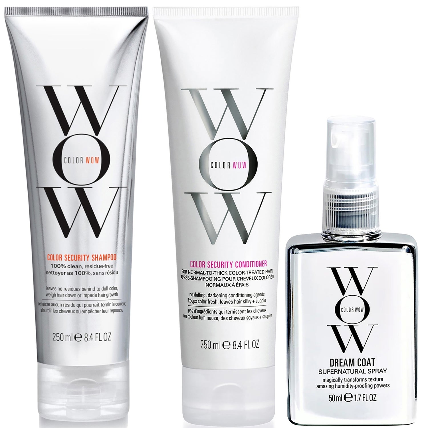 Color Wow Dream Clean Normal to Thick and Travel Dream Coat Supernatural Spray Trio