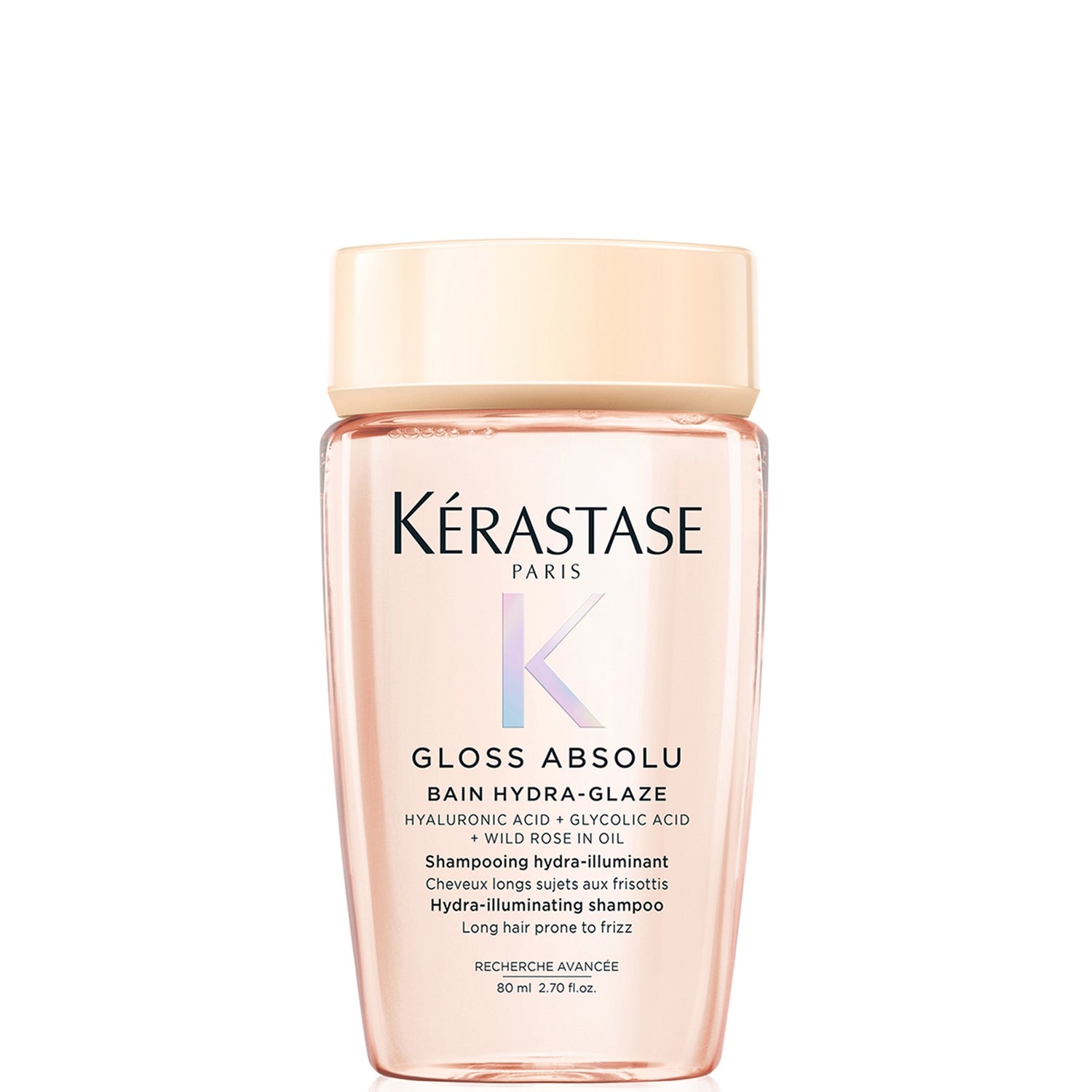 Kérastase Gloss Absolu Shampoo for All Hair Types with Glycolic Acid, Hyaluronic Acid & Wild Rose 80ml