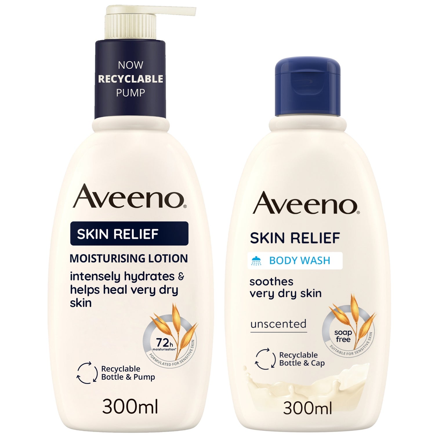 Aveeno Skin Relief Wash & Lotion Duo for Very Dry Skin 600ml Mega Bundle