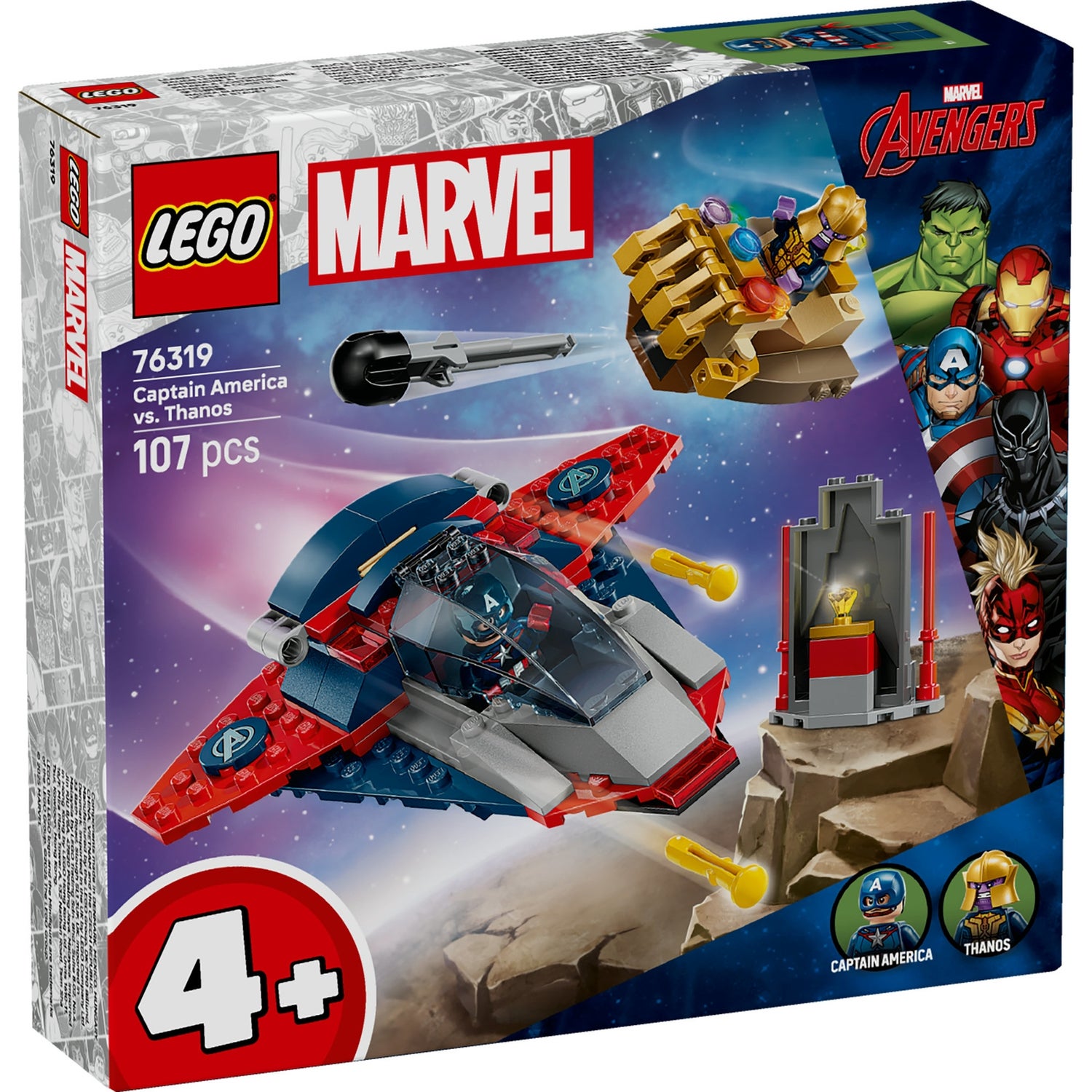 LEGO® ǀ Marvel Captain America vs. Thanos, Super Hero Building Toy with Minifigures 76319